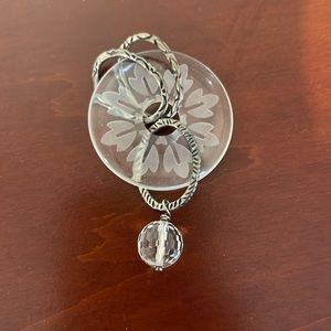 Silpada Sterling and Etched Glass Pendant